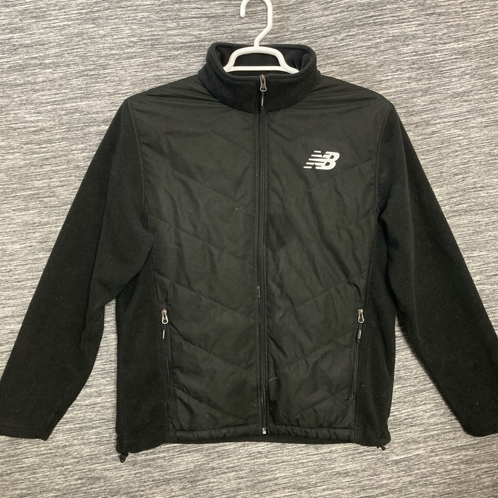 New Balance Men’s  Black Puffer Jacket with Zips Mock Neck Full Zip